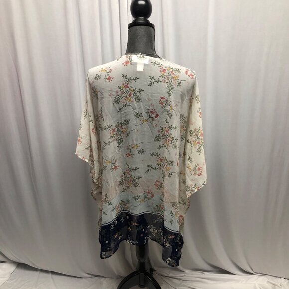 Motherhood Maternity Floral Open Front Kimono Cardigan OS Lightweight Sheer - Picture 4 of 8